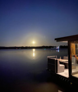 Vista al atardecer - Marina Mookerplas - Casa flotante de alquiler - Middelaar, Limburgo, Países Bajos