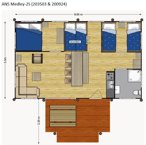 Plano del safari-tienda Medley Lodge con jacuzzi en Recreation Park Den Blanken, Países Bajos.