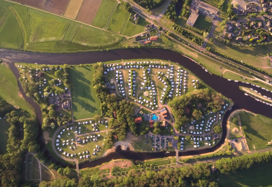Overview park from above - De Koeksebelt - Ommen, Overijssel, Netherlands