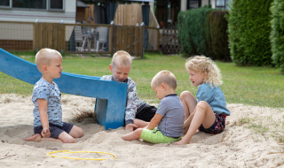 Kids in sandbox on field - Noetselerberg - Nijverdal, Overijssel, Netherlands