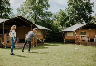Boules at safari tents - Camping Si-Es-An - Balkbrug, Overijssel, Netherlands