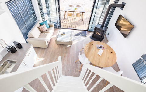 Durchsichtiges Wohnzimmer und Terrassenhaus - Waterrijk Oesterdam - Tholen, Zeeland, Niederlande