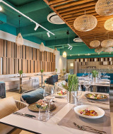 Stijlvol restaurantinterieur bij Aminess Style Camping Avalona Resort, Zadar, Kroatië, hedendaags design.