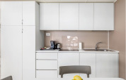 Modern, minimalist kitchen in a chalet at Camping Villa First Row, Camping Arena Stoja, Croatia.