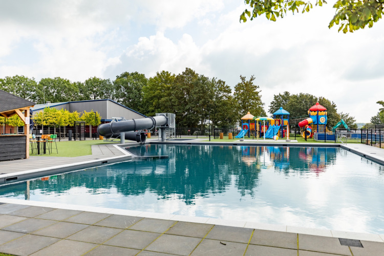 Outdoor swimming pool with waterslide - Rhederlaagse Meren - Lathum, Gelderland, Netherlands