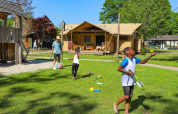 Guests on field for safari tents - De Klimberg - Rheezerveen, Overijssel, Netherlands