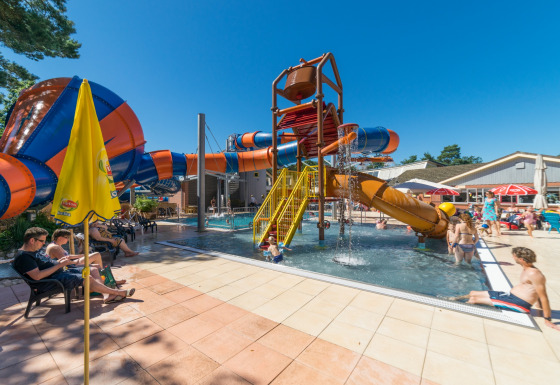 Water playground at outdoor pool - De Zandstuve - Rheeze, Overijssel, Netherlands