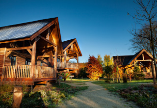 Foto panoramica autunnale hydehuizen - Sandberghe - Uden, Gheldria, Paesi Bassi