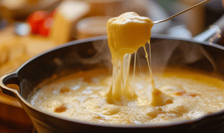 Fondue savoyarde crémeuse, spécialité de Les Chalets Huttopia Champagny en Vanoise, en Auvergne-Rhône-Alpes.