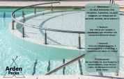 Piscina con rampa ad Arden Parks, Signy l'Abbaye, Francia. Foto dalla tenda safari Shimmer.