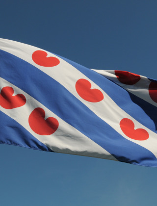 Bandera de Frisia - Vodatent - Camping d'Uylenburgh - Hommerts - Frisia - Países Bajos