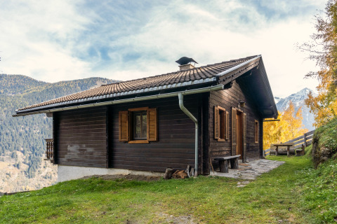 Chalet 'Pirkach' i Østrig, et hyggeligt bjælkehus med naturskøn udsigt til bjerge og frodige omgivelser.