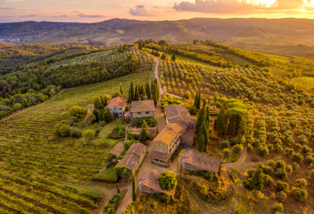Piccolo villaggio in Toscana, Italia