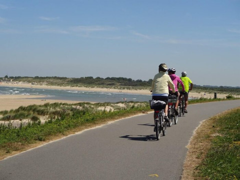 In bicicletta sul mare - Camping Zonneweelde - Nieuwvliet, Zelanda, Paesi Bassi