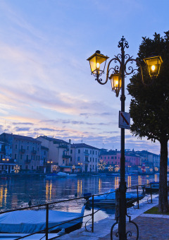 Sol poniente, Peschiera del Garda, Lago de Garda, Italia