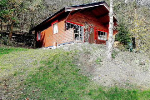 Chalet La Bressine staat op een groene heuvel, omringd door bos, perfect voor rustzoekers in de natuur.