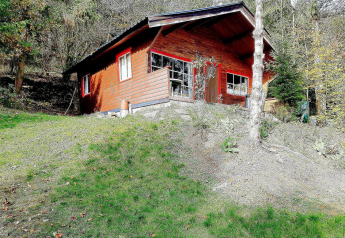 Chalet La Bressine bevindt zich op een groene helling in het bos, ideaal als rustplek in de natuur.