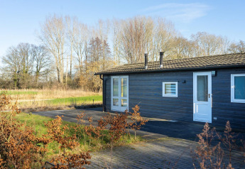Foto di un bungalow alla Regge presso Holiday Park Mölke nei Paesi Bassi, circondato dalla natura.