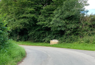 Kronkelende weg vol groene bomen bij de Hundle Dale pod in het Verenigd Koninkrijk.