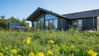Vakantiehuis voor 8 personen in Aakirkeby, omringd door wildbloemen en veel groen, met moderne uitstraling.