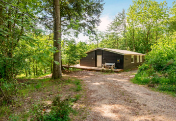 Maison de vacances pour 5 personnes à Ans By, Danemark, entourée d’une forêt verdoyante et paisible.