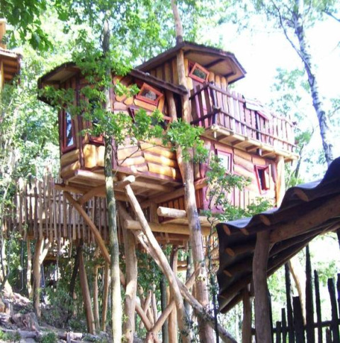 Casa sull'albero unica per glamping presso Het Culturele Eiland Einsiedler - Boomhutten in Sassonia.