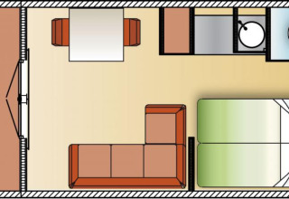 Layout of glamping accommodation at Campingpark am Gederner See - Glamping Hessen, showing amenities.