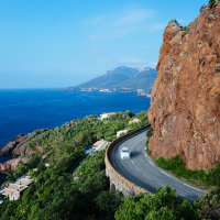 Autoroute, Costa Azul, Francia.