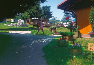 Alojamientos glamping con caravanas y cabañas en Camping Schwarzwaldhorn, Baden-Württemberg, Alemania.