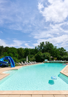 Buitenzwembad - Villatent - Camping La Pech Charmant - Les Eyzies, Dordogne, Frankrijk
