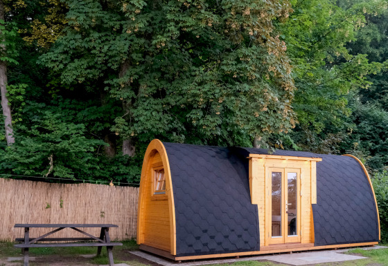 Glamping-Unterkunft bei Natuurpark Camping Prinzenholz, Camping Vaten Sleeswijk-Holstein im Wald.