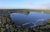 Overzicht van het meer - Marina Mookerplas - Huren Houseboat - Middelaar, Limburg, Nederland