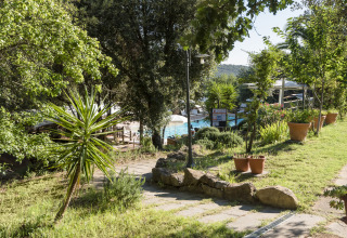 Naturskønt område med pool og glamping på Agriturismo & Glamping Serraiola Alta i Toscana, Italien.