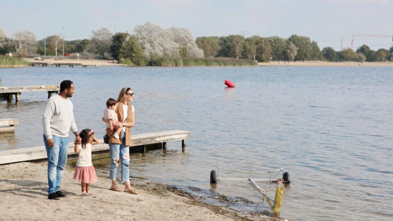 Sandstrand, Marina Parcs Almere, Flevoland, Niederlande