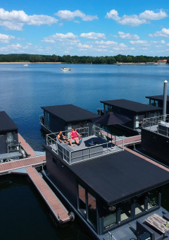 Rilassati sulla terrazza sul tetto - Marina Mookerplas - Affitto casa galleggiante - Middelaar, Limburgo, Paesi Bassi