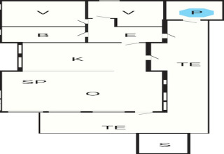 Plattegrond van vijfsterren-vakantiehuis in Stokmarknes, Zweden, met duidelijke kamerindeling.