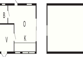Planimetria della casa vacanze 4 stelle a Väddö, Svezia, con stanze, bagno e angolo cucina.