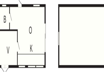 Plano del alojamiento de 4 estrellas en Väddö, Suecia, mostrando habitaciones, baño y cocina.