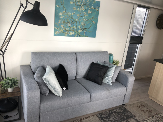 Canapé _ salon péniche - Marina Parcs Amsterdam - Amsterdam, Hollande Septentrionale, Pays-Bas