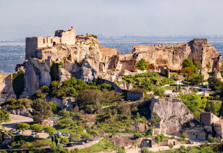View of ancient ruins surrounded by greenery at Campsite La Vallée Heureuse, Provence-Alpes-Côte d’Azur, France.