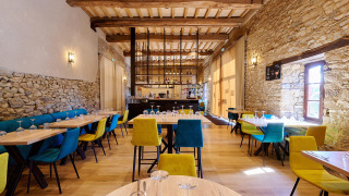 Restaurant inside - Camping Domaine du Logis - Villatent - La Chapelle aux Filtzméens, Brittany, France