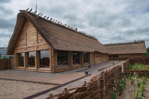 Photo of Nurdachhaus lodge, 85 sqm, featuring thatched roof and timber, modern setting in Germany.
