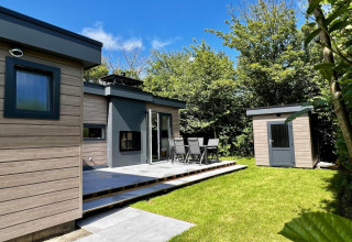 Chalet unico per 5 persone con giardino privato, terrazza e area pranzo all’aperto nei Paesi Bassi.