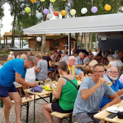Terras buiten - Camping Elbeling - Vodatent - Bleckede, Nedersaksen, Duitsland
