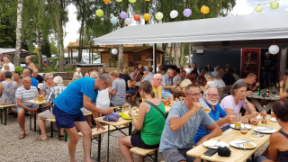 Terras buiten - Camping Elbeling - Vodatent - Bleckede, Nedersaksen, Duitsland