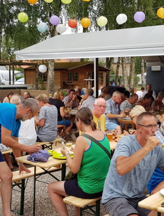 Terras buiten - Camping Elbeling - Vodatent - Bleckede, Nedersaksen, Duitsland