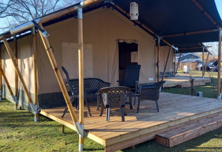 Safaritelt med terrasse - Camping de Haer - Vodatent - Agelo, Overijssel, Holland