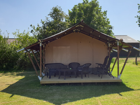 Tienda safari terraza - Camping de Noorde - Vodatent - Zwartsluis, Overijssel, Países Bajos