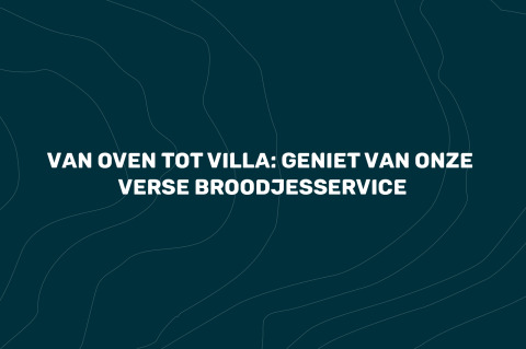 Immagine promozionale per Villa Oesterdam glamping con testo sul servizio di panini freschi in villa.