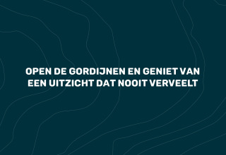 Immagine con il testo: 'Apri le tende e goditi una vista che non stanca mai', scattata al glamping Villa Oesterdam.